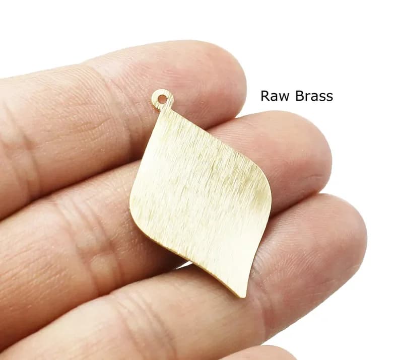 Ciondolo per orecchino a rombo strutturato da 20 pezzi, ciondolo in ottone per creazione di gioielli, ornamento fai da te, accessori per orecchini -R2212 R2875