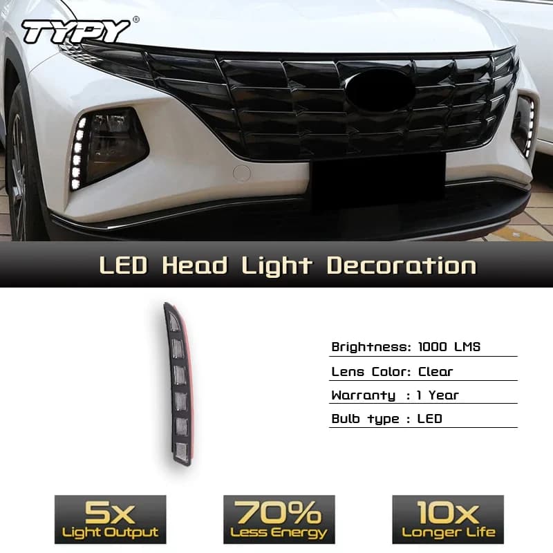 1 Set Luci Diurne LED DRL Dinamico Segnale di Girata Auto Fendinebbia Luci Diurne Auto Per Hyundai Tucson 2021 2022 2023