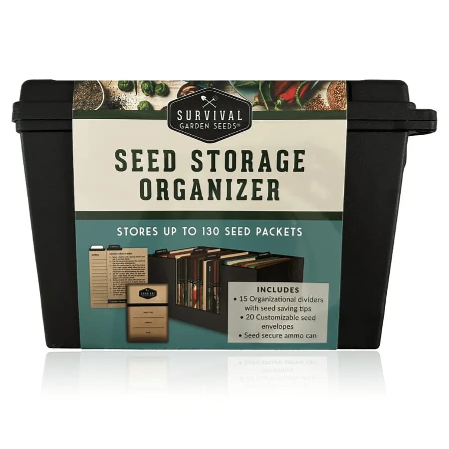 Seed Organizer for Vegetable Herb and Flower Seeds - New Waterproof Box for Indoor and Outdoor Storage