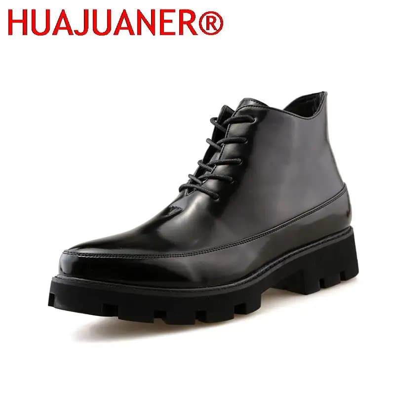 Stivali Casual da Uomo in Vera Pelle, Stivali da Moto Alti, Stivali da Cowboy Antiscivolo, Scarpe da Trekking con Lacci, Bota Masculina