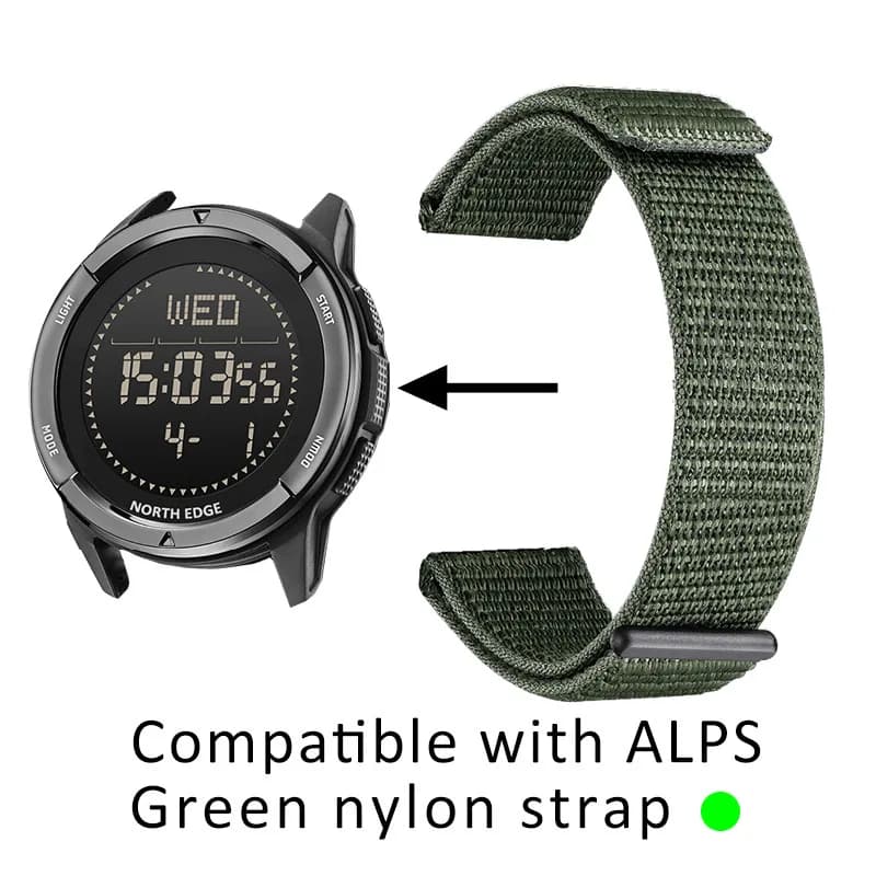 ho NORTH EDGE APLS Strap Outdoor Sports Braided Mesh Lightweight Breathable Sports Velcro Strap Compatible Model ALPS Watch