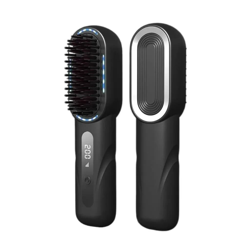 Wireless Portable Hair Plate with 4 Temperature Settings, Type-C Smooth comb with LCD Display, Mini Hair Smooth