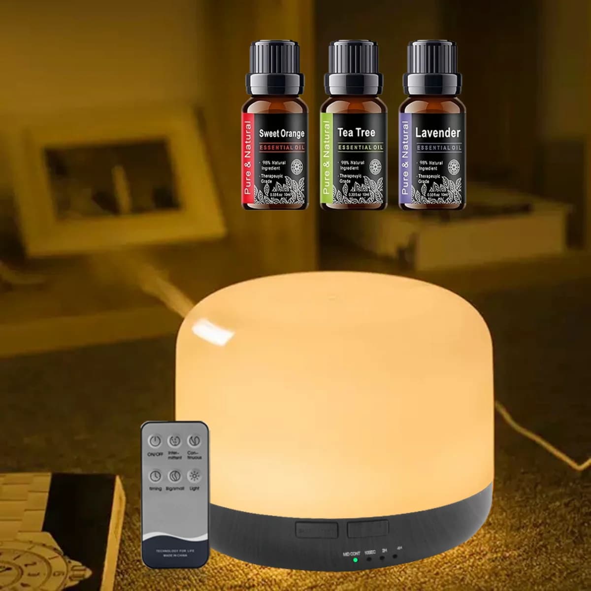 Il Regalo Perfetto: Diffusore di Oli Essenziali da 500ml con Telecomando - Ultrasuoni, 7 Luci Colorate, Senza BPA e Spegnimento Automatico Sicuro