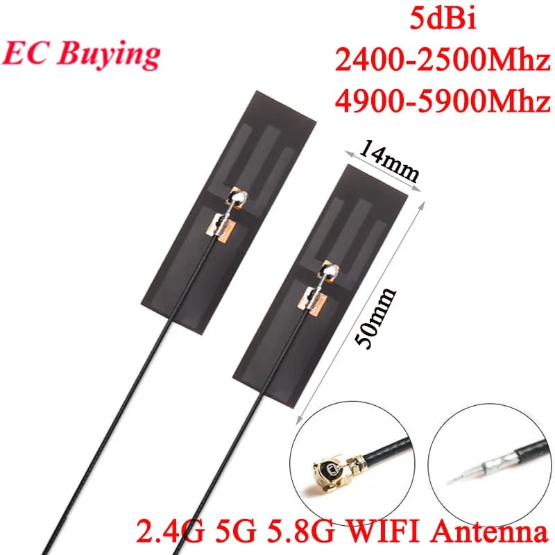 5 Pezzi/1 Pezzo Antenna FPD Integrata 5DBI 2.4G 5G 5.8G WIFI, Interfaccia Router Wi-Fi Dual Band Omnidirezionale con Connettore