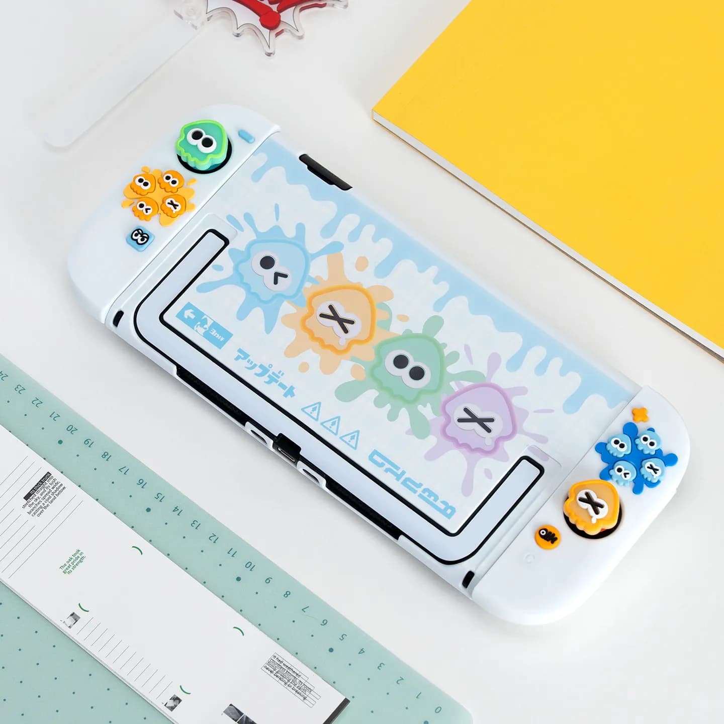 Custodia Protettiva Compatibile con Switch 2 / OLED - Cover Rigida a Tema Inchiostro con Presa Migliorata, Cover in Silicone per Joy-Con
