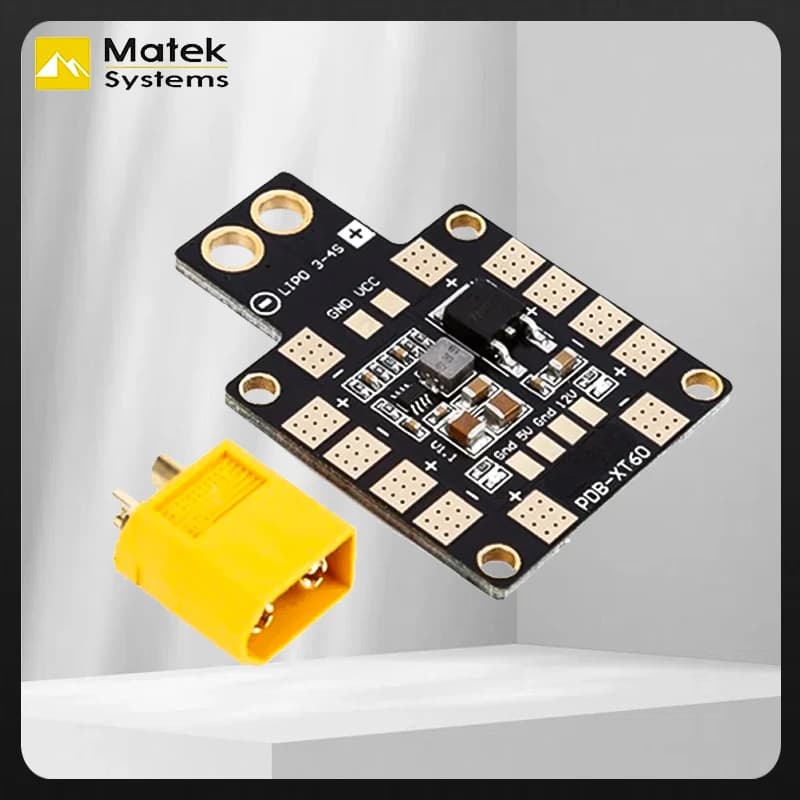 Matek Systems Modulo di distribuzione PDB 3A XT60 con doppio BEC 5V/12V per drone FPV