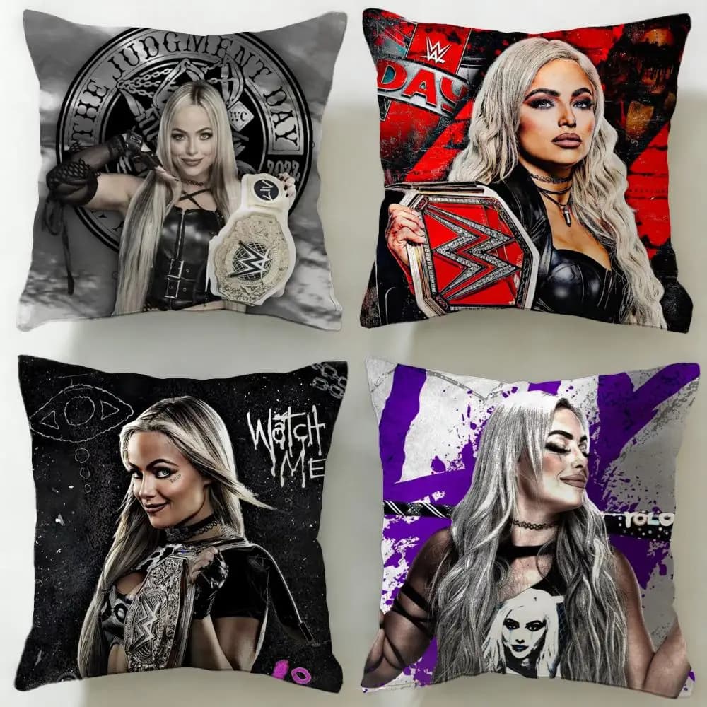 Federa per cuscino popolare del wrestler Liv Morgan, morbida e facile da lavare, versatile per divano, letto, viaggi e ufficio