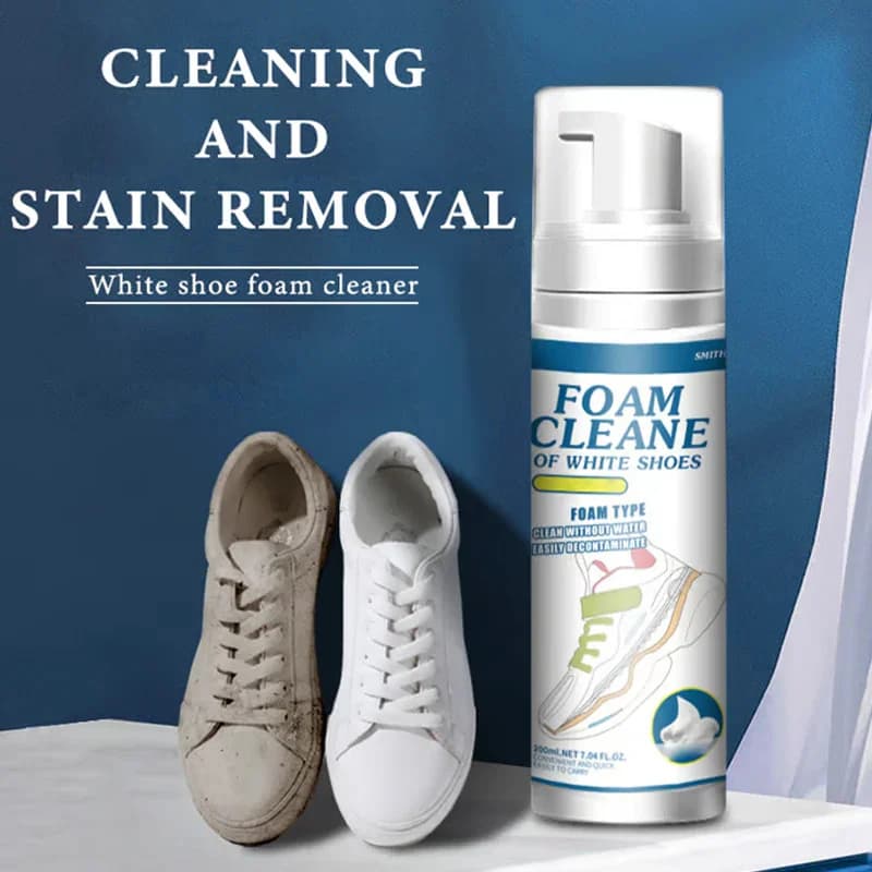 Detergente in schiuma per scarpe da ginnastica da 200 ml per scarpe bianche, stivali, detergente per tela, spray smacchiatore, rimuove lo sporco e il giallo