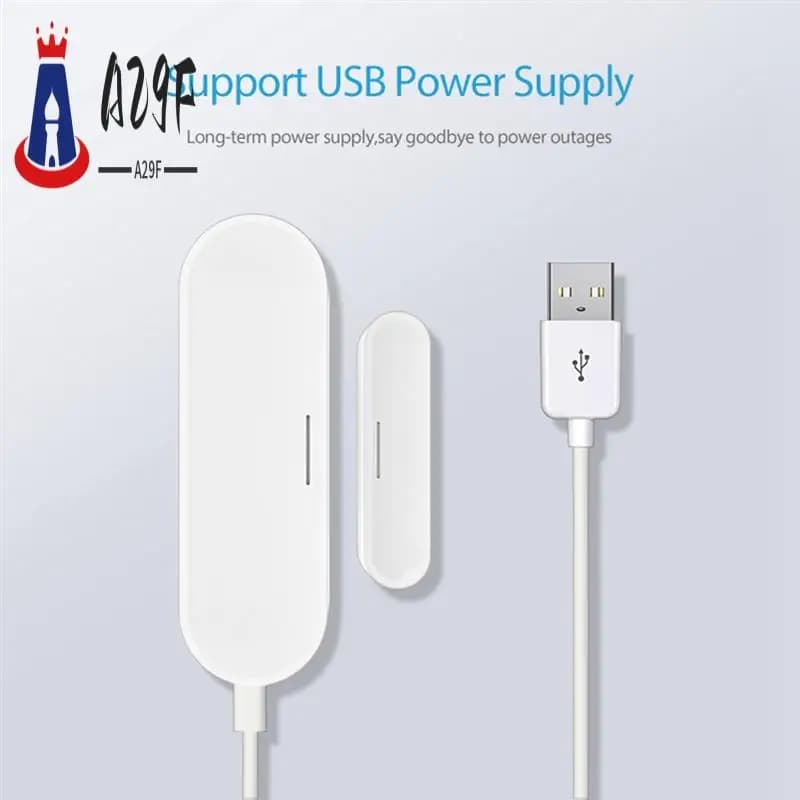 A29F-Tuya Sensore intelligente per porte e finestre Wifi Rilevatori di porte wireless per casa intelligente Allarme remoto APP USB per apertura/chiusura