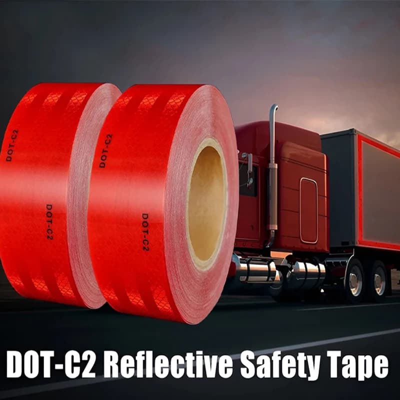 DOT-C2 Red 1/3/10M Truck Reflective Sticker Tape Warning Night Light Waterproof Reflective Sticker Warning Sticker Car Truck