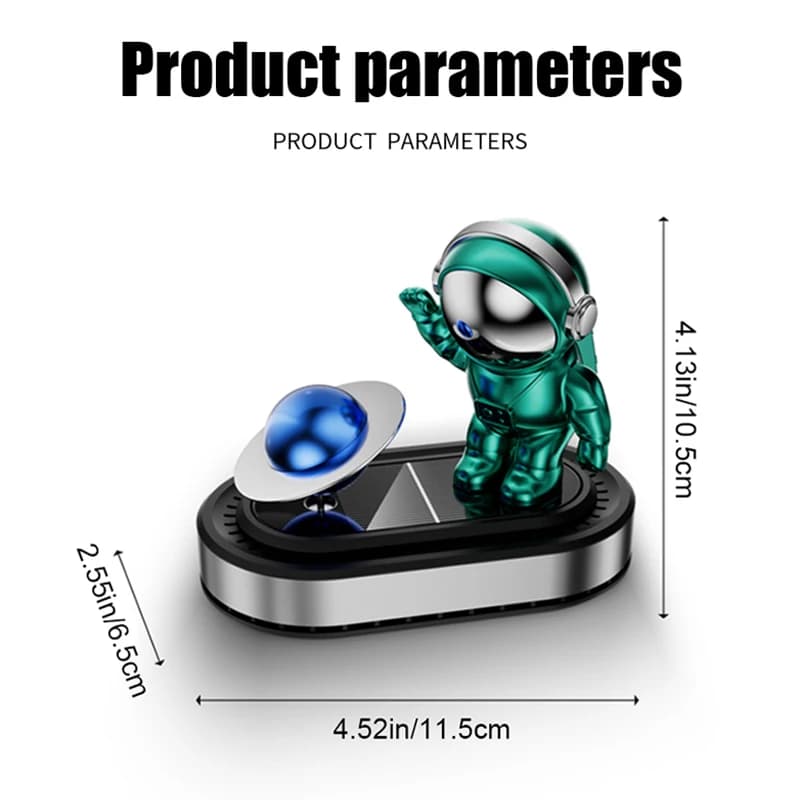 Accessorio per aromaterapia per interni auto con diffusore di profumo girevole per deodorante per auto solare per astronauta