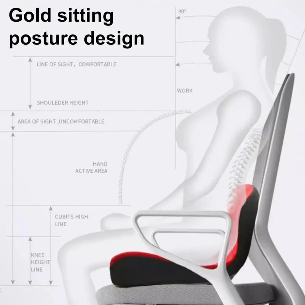 Cuscino di Supporto Lombare in Memory Foam, Set Ergonomico di Cuscini per Seduta e Schienale per Ufficio, Auto e Viaggi, Allevia la Pressione per Lunghe Orre