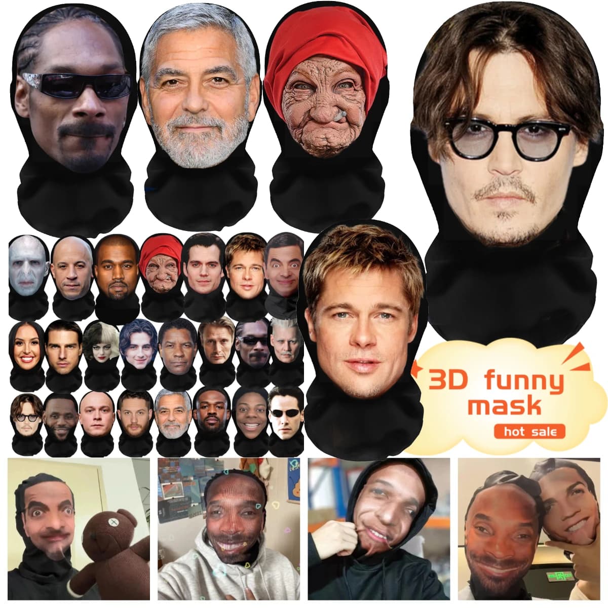 New Realistic 3D Mask 2026 for Full Face, for Women and Men, Accessories for Cosplay, Halloween Mask, Network Copricapo