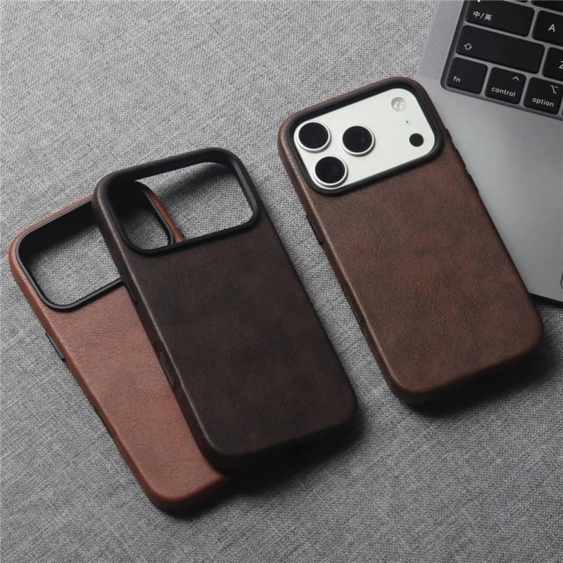 Custodia Magnetica Vintage in Pelle PU Originale per MagSafe per iPhone 17 Pro Max 17 Pro 17 con Protezione Lente in Metallo e Ricarica Wireless