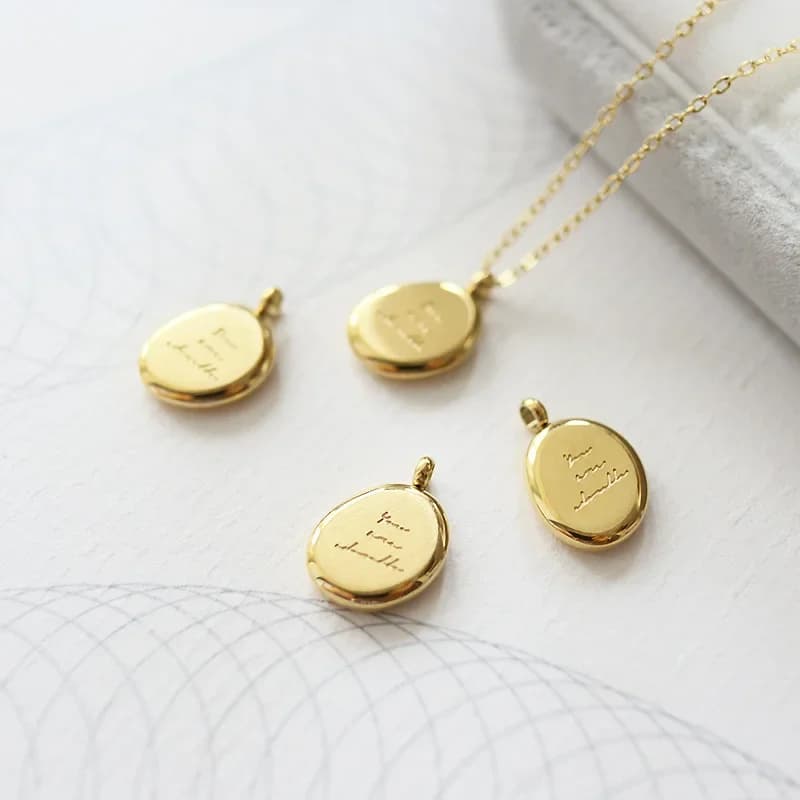 Ciondolo ovale irregolare in argento 925 Fascino 3D personalizzato Collana con messaggio personalizzato Collana di gioielli a forma di pisello in oro Natale