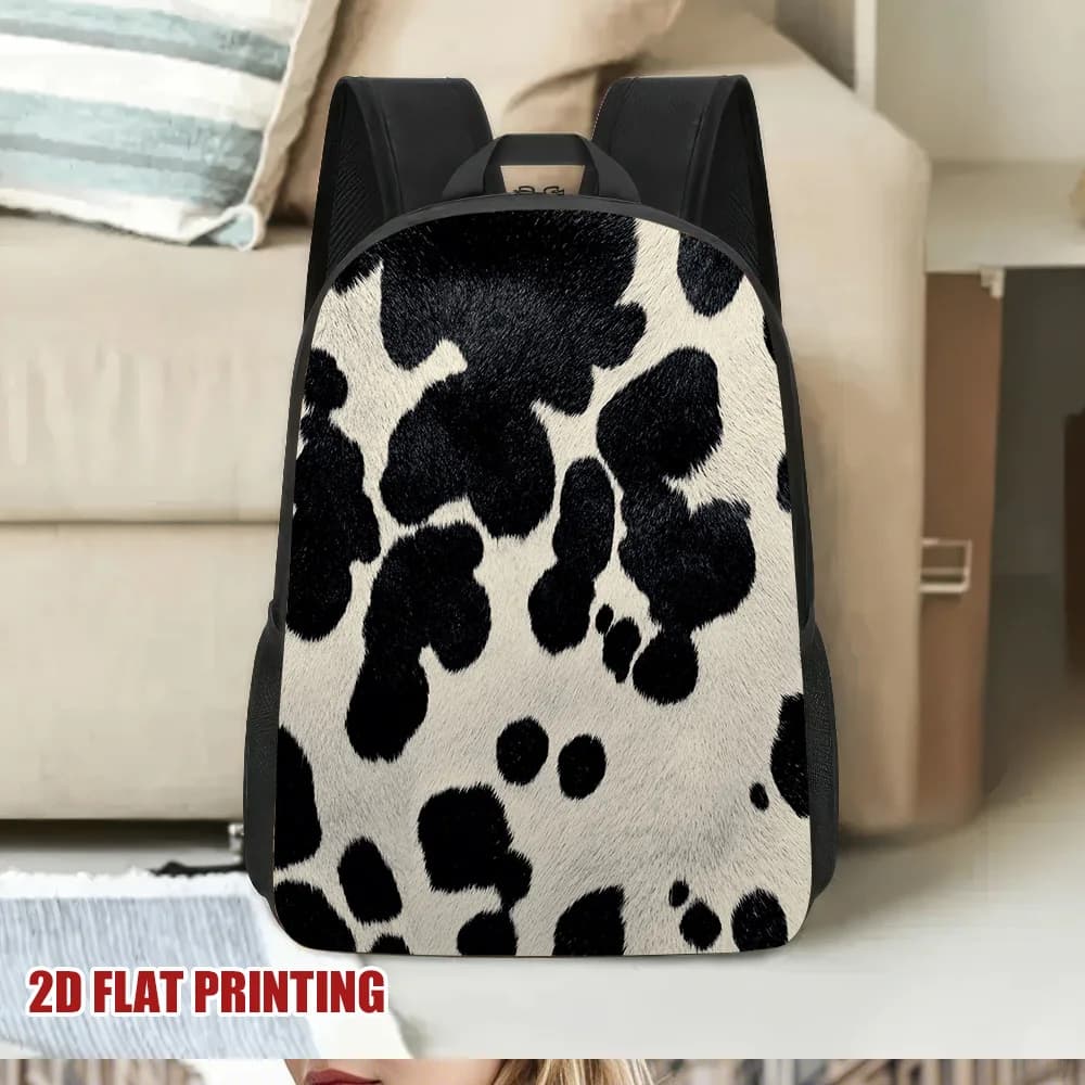 Zaino stampato piatto 2D con motivo Dalmatino - Borsa multiuso con tracolle rimovibili, perfetto per la scuola e i viaggi