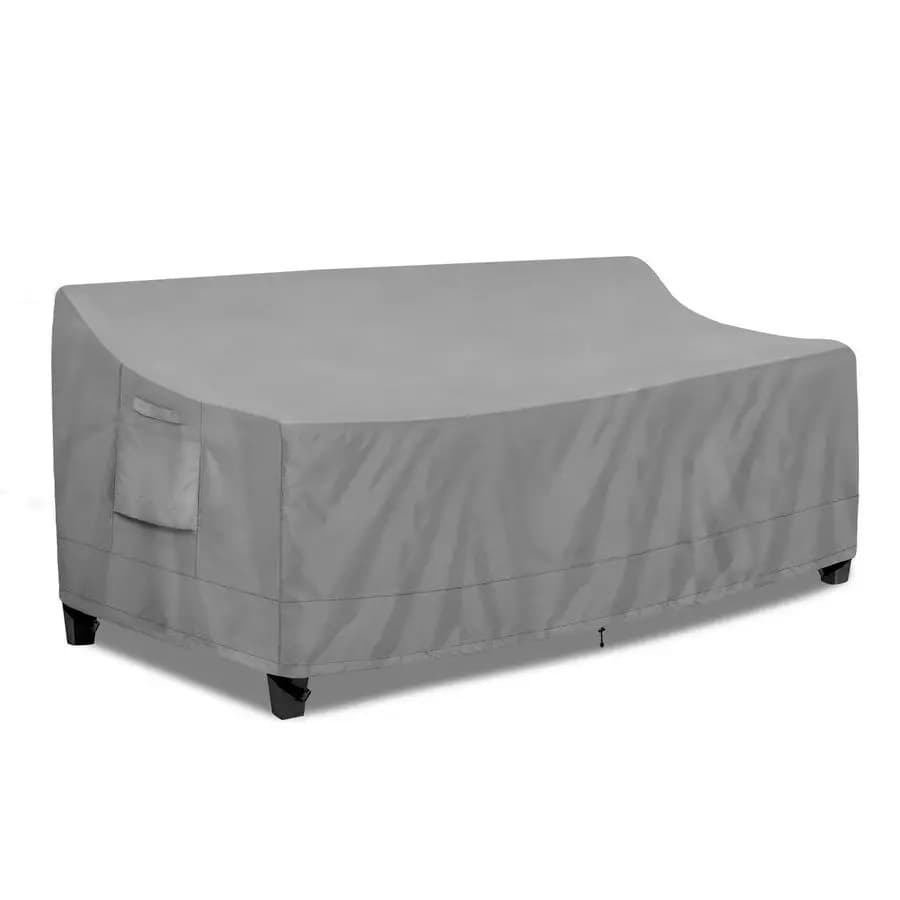 Waterproof cover for outdoor sofa, 3 seat garden furniture cover with air outlet and handles, 78W x 35D x 35H inc.