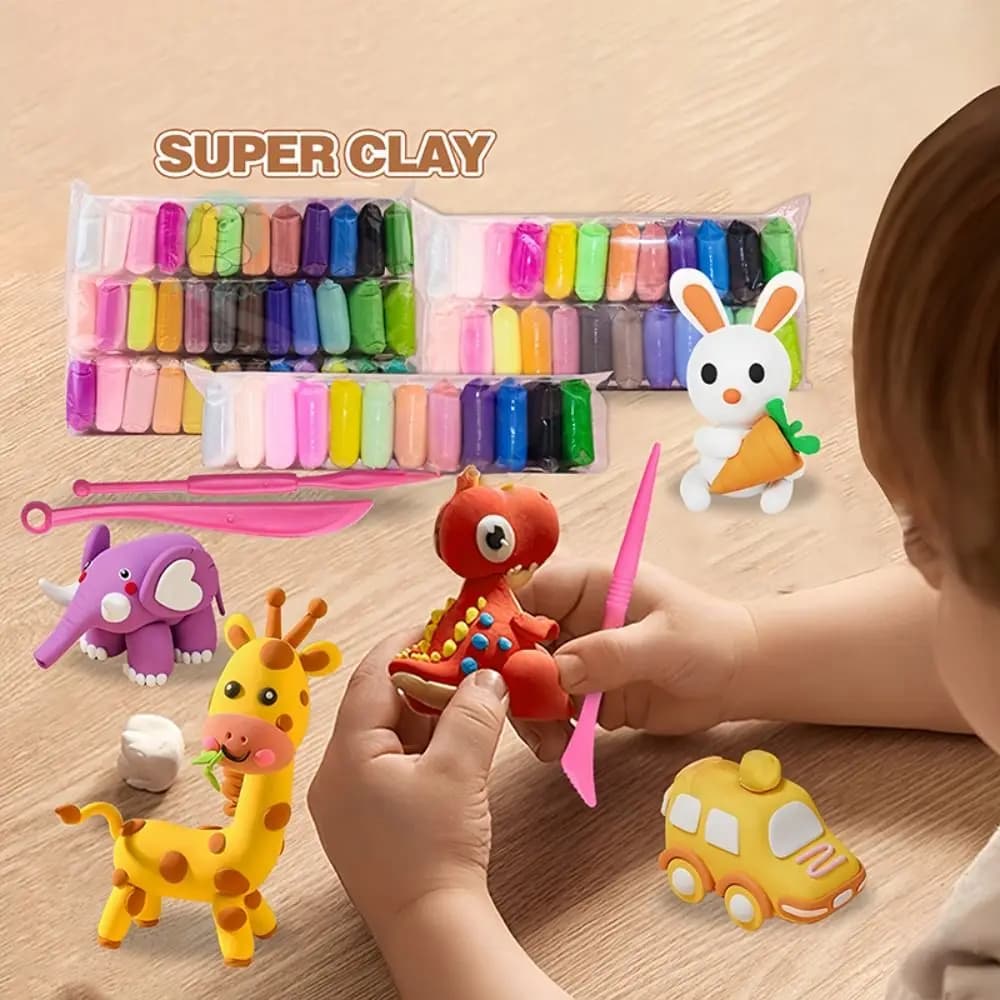 12/24/36pcs Creative Ultra-Light Plasticine Modeling Clay Air Dry DIY Play Dough Sensory Play Odorless Colored Clay