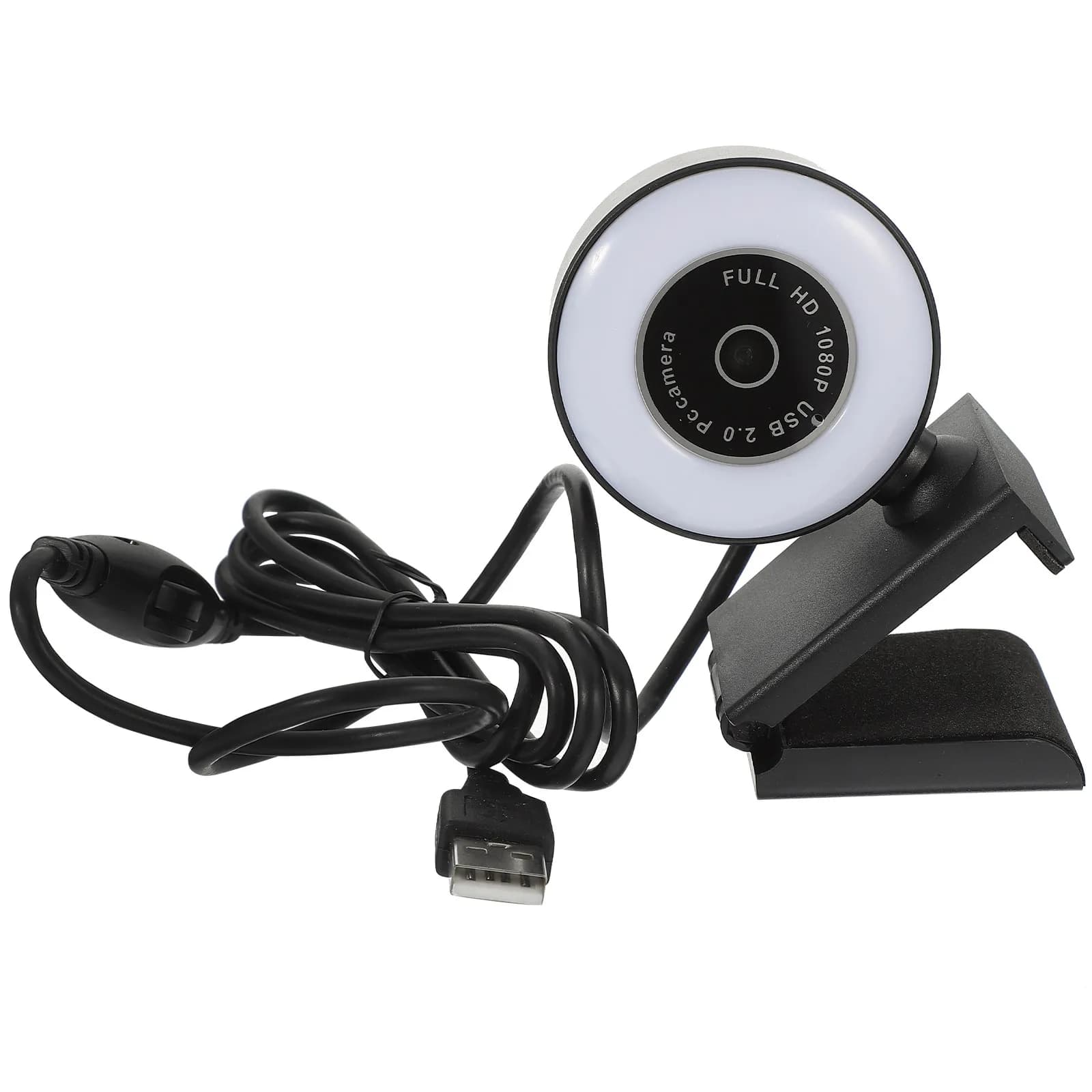 Webcam 1080P con Messa a Fuoco Fissa, Grandangolo, Riduzione del Rumore, Microfono e LED - Webcam USB Gratuita per Streaming Live e Ufficio