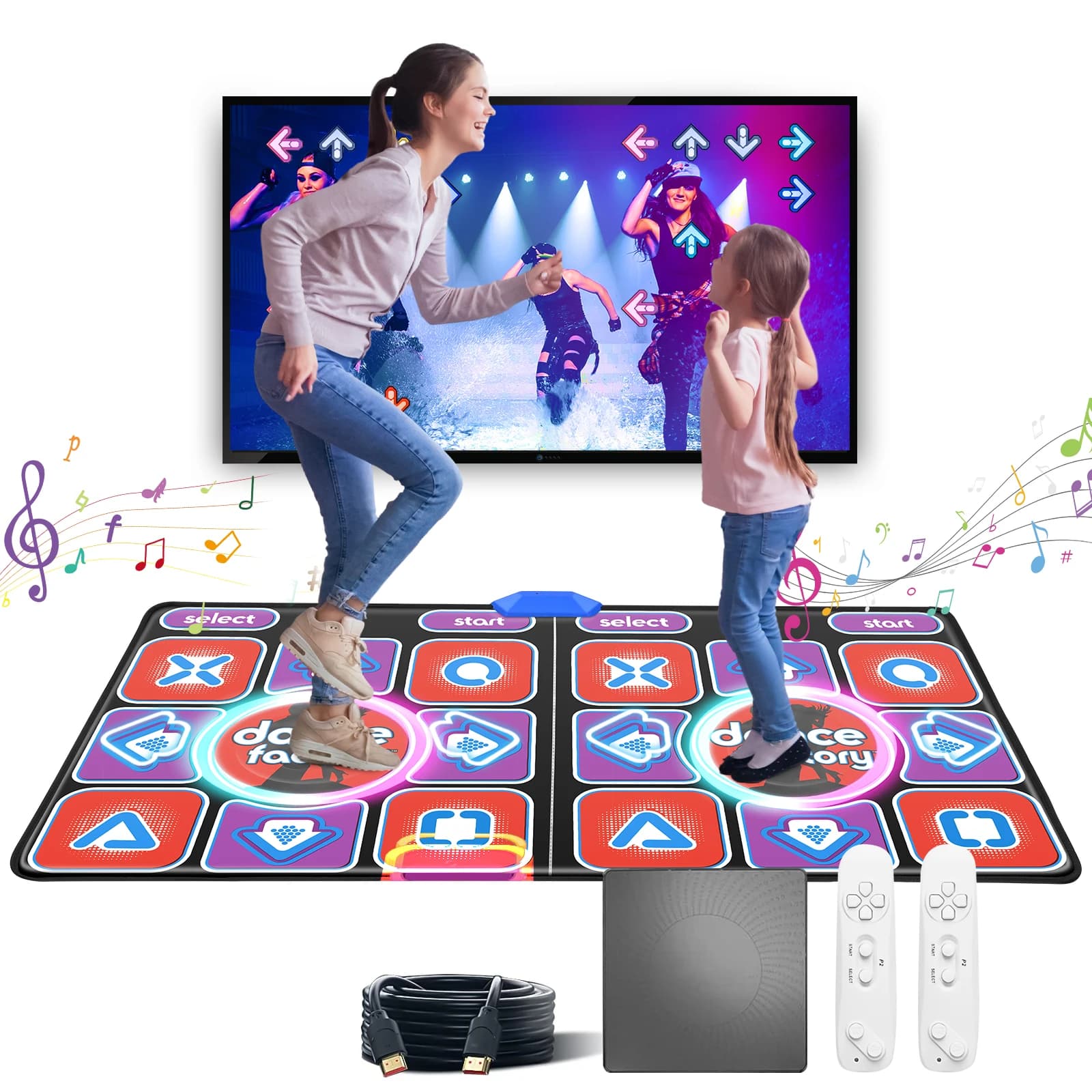 Tappetino da ballo per ragazze e bambini, modelli aggiornati Tappetino da ballo musicale doppio antiscivolo e durevole con ricevitore wireless, con 58 giochi 100 musica