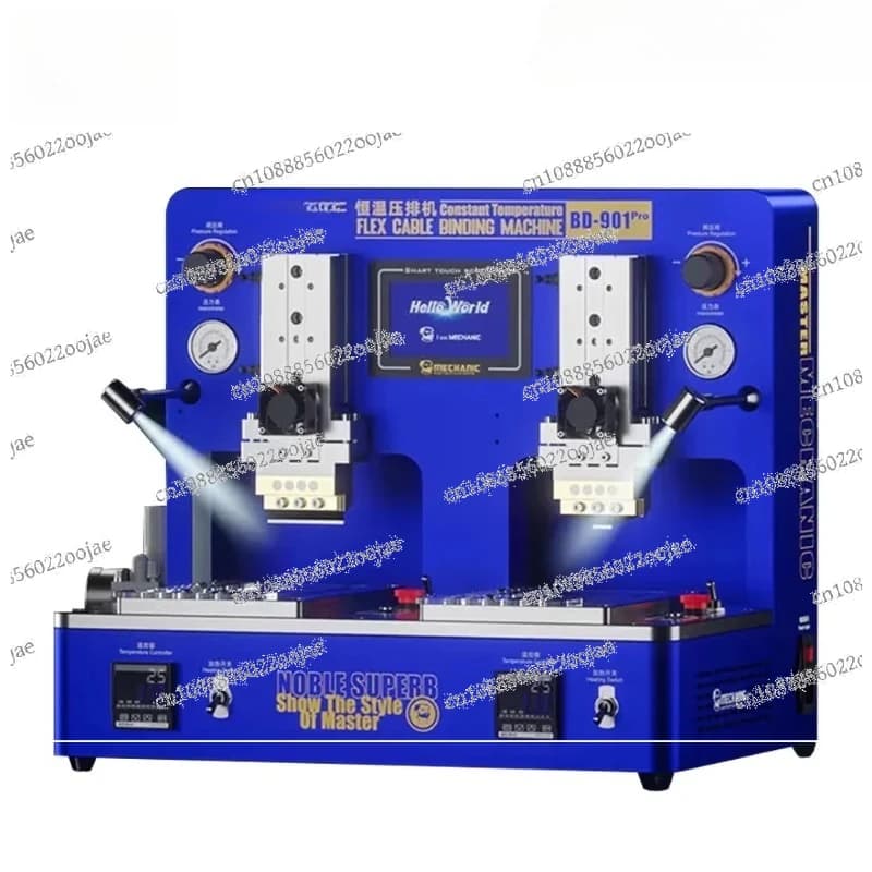 BD901 Pressa termostatica meccanica da 7 pollici per telefono cellulare LCD grande fila nera Nuovo orologio / rilegatura cavo flessibile per fotocamera