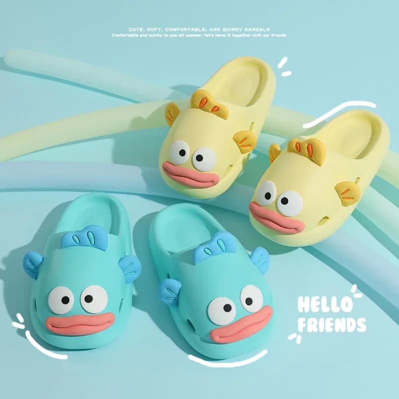 Sandals with clown fish - Women's summer closed tip, cute cartoon style, anti-slip slippers for interior with thick sole for woman in summer
