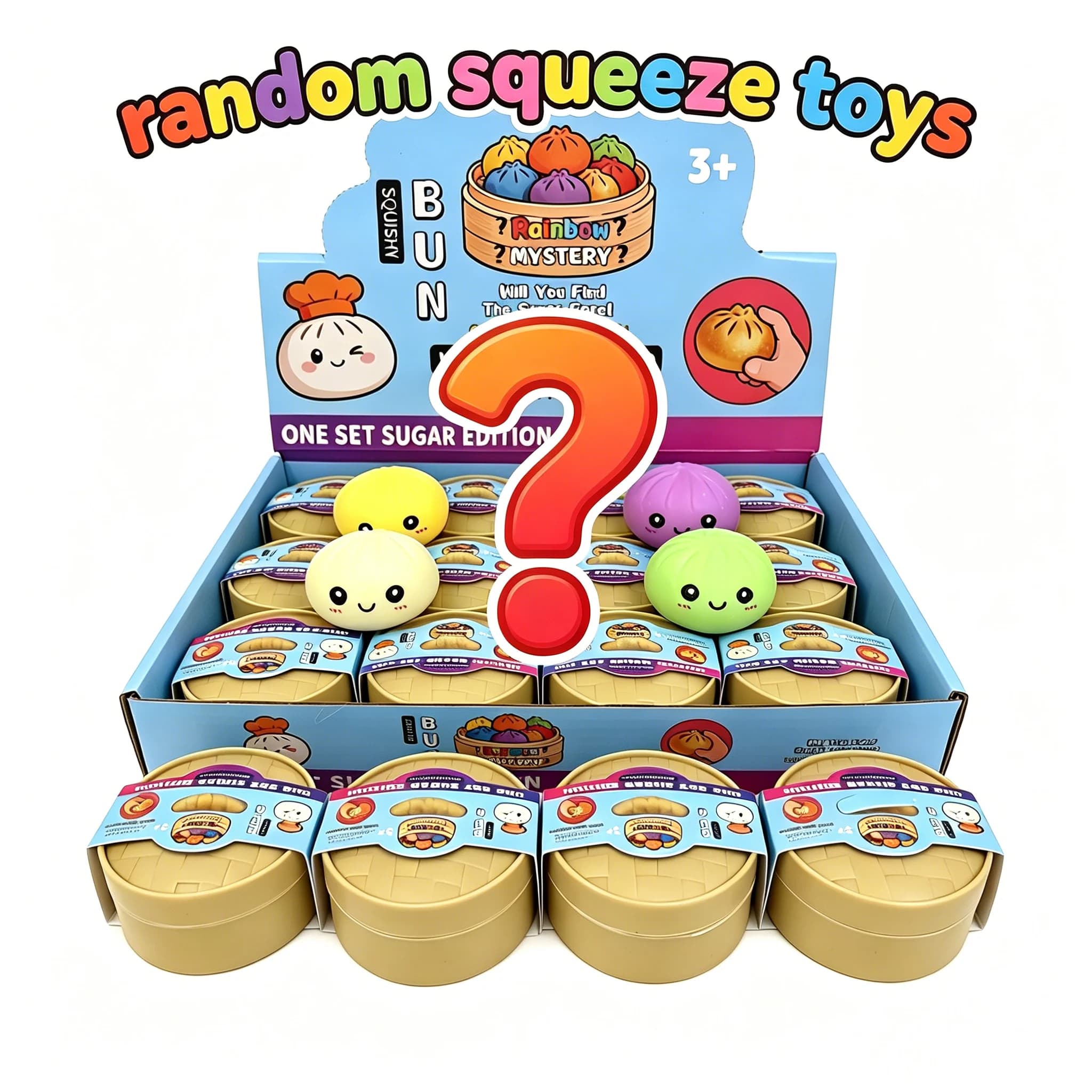Mini Blind Box Colorful Simulated Dumpling Steamed Bun Squishy Relaxing Relieve Anxiety Antistress Enhance Squeeze Reliever Toy