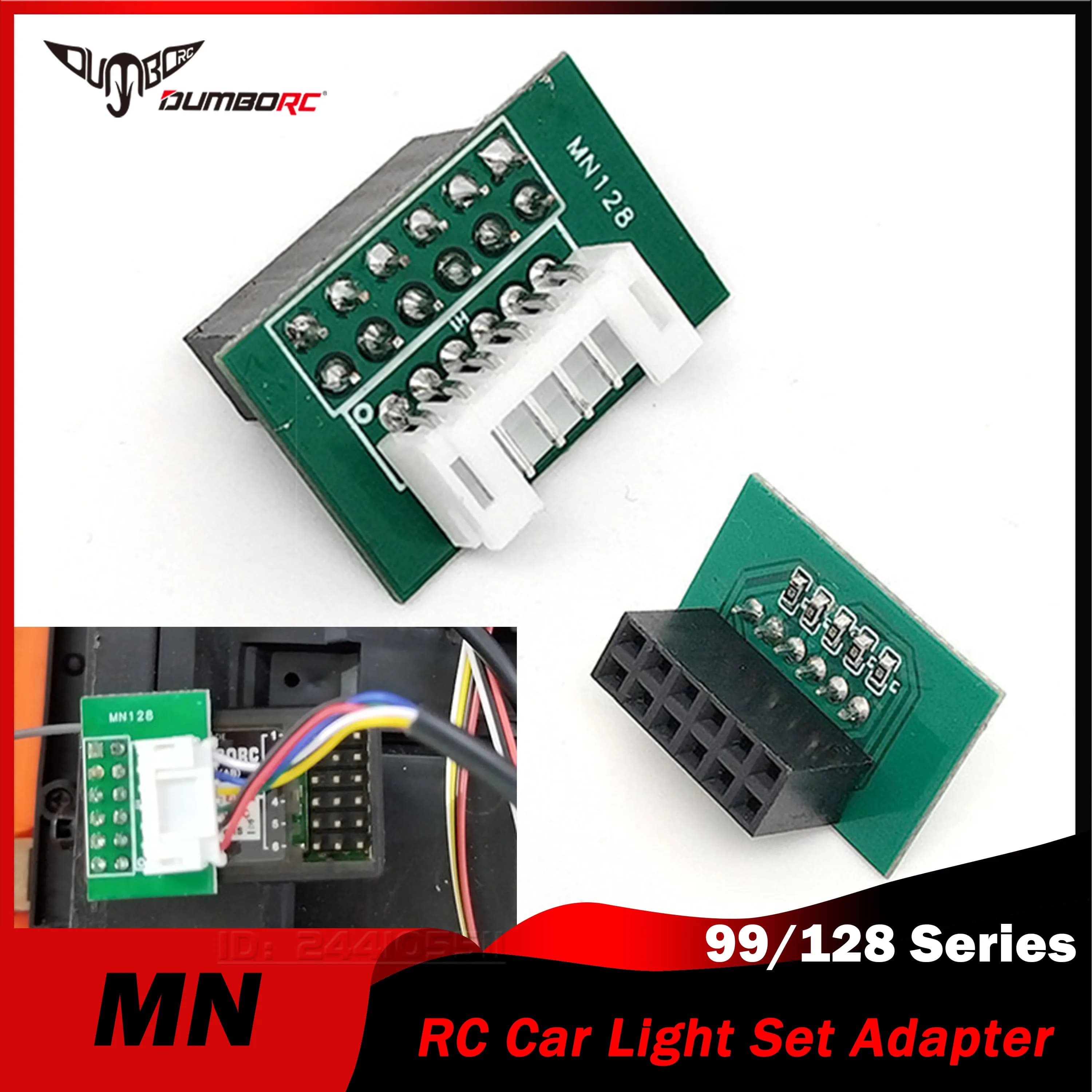 DUMBORC RC Auto Lampada Set di Luce Adattatore per Serie MN MN128 MN78 MN99S MN98 MN86 Spina X6DC 6CH Ricevitore Parte Accessori Universali
