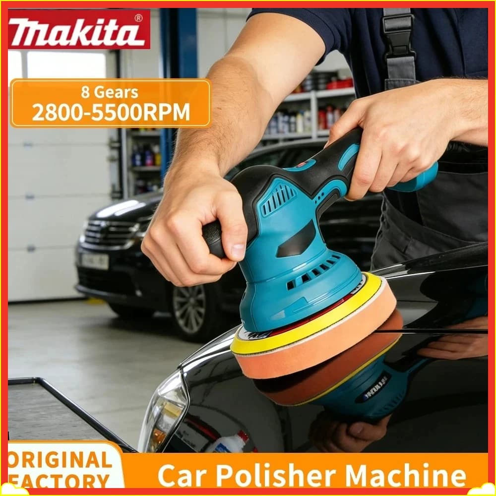 Lucidatrice Elettrica Makita a 8 Velocità, Macchina per Lucidatura Auto con Display Digitale, Lucidatrice per Auto Senza Fili