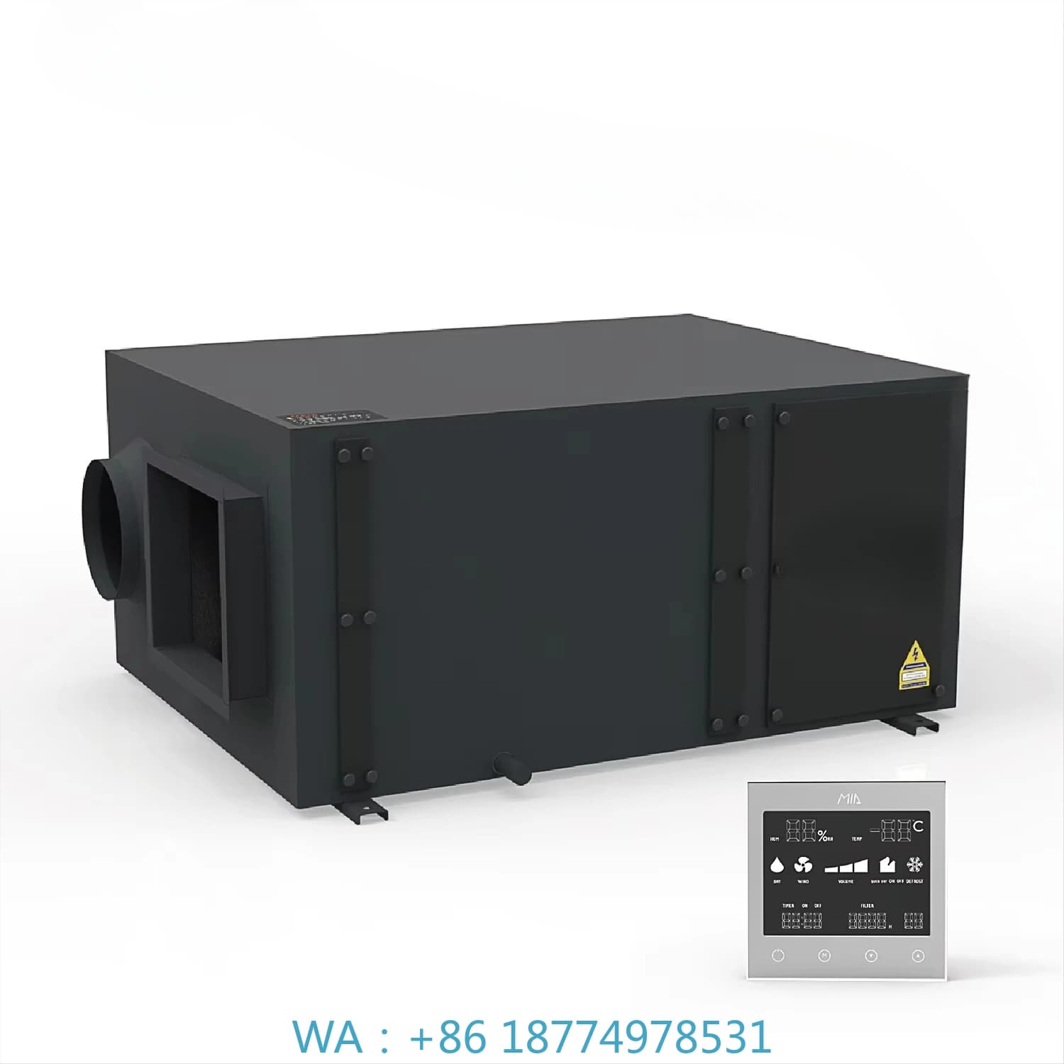Pa H13 Filtri RS485 Essiccatore d'aria in acciaio zincato per serra scolastica Fresco Industrial200L/D Deumidificatore industriale 1500m3/h He