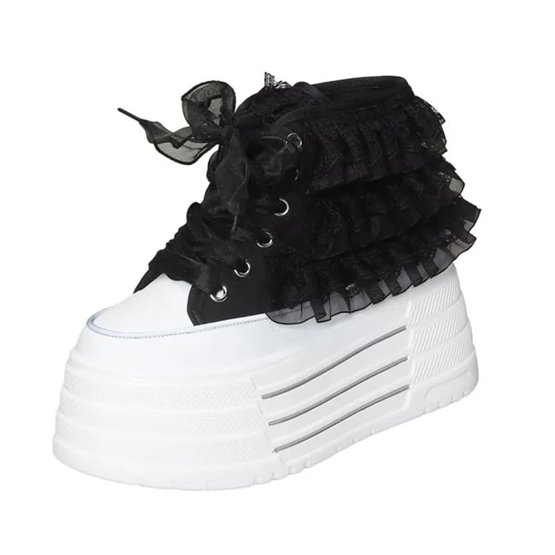 High-quality Chunky Sneakers Round-toe Lace-up Waterproof Platform 2026 Fashion Comfortable Anti-slip Breathable Women's Shoes