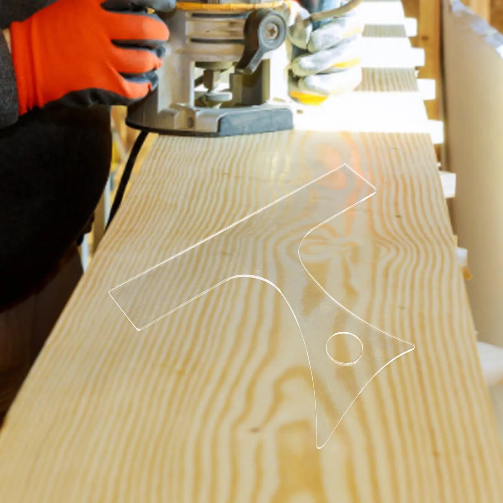 Modello per manico di tagliere in acrilico, modello per fresa per la lavorazione del legno, stencil per tagliere da salumi fai da te, tracciatura precisa, ergonomico