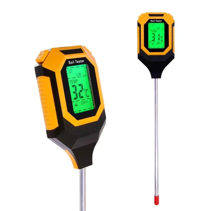 4-in-1 Soil Tester, Soil Moisture Meter with pH, Temperature & Sunlight Measurement, Digital Plant Water Meter with Backlit LCD