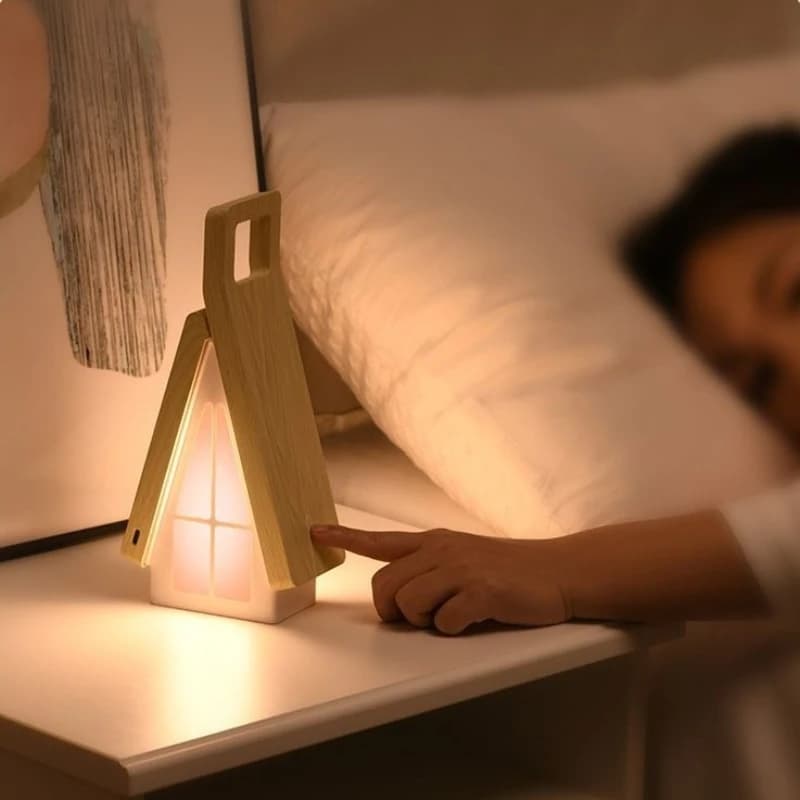 Home Shaped Creative Table Lamp, Night Light for Bedroom, Gift, Indoor Light Rechargeable