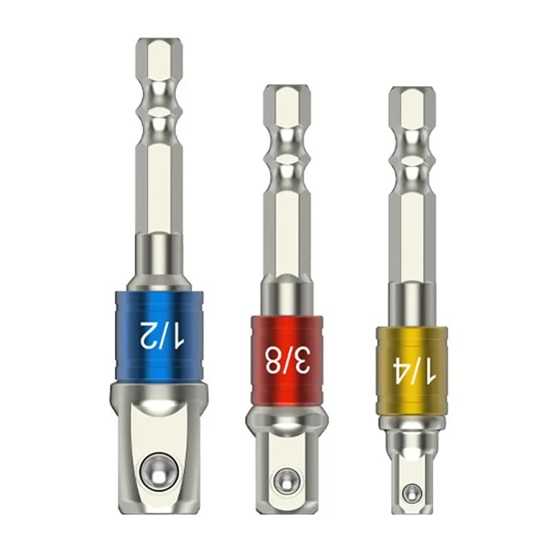 Cacciavite a vite esagonale a colori 3 pezzi estensione di commutazione Set di attrezzi per presa a testa quadrata per cacciavite elettrico