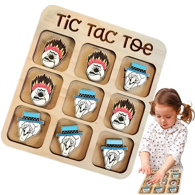 Puzzle Gioco da tavolo Gioco per famiglie Tic-Tac-Toe Divertente gioco da tavolo classico Gioco di puzzle decorativo classico interattivo per bambini e adulti