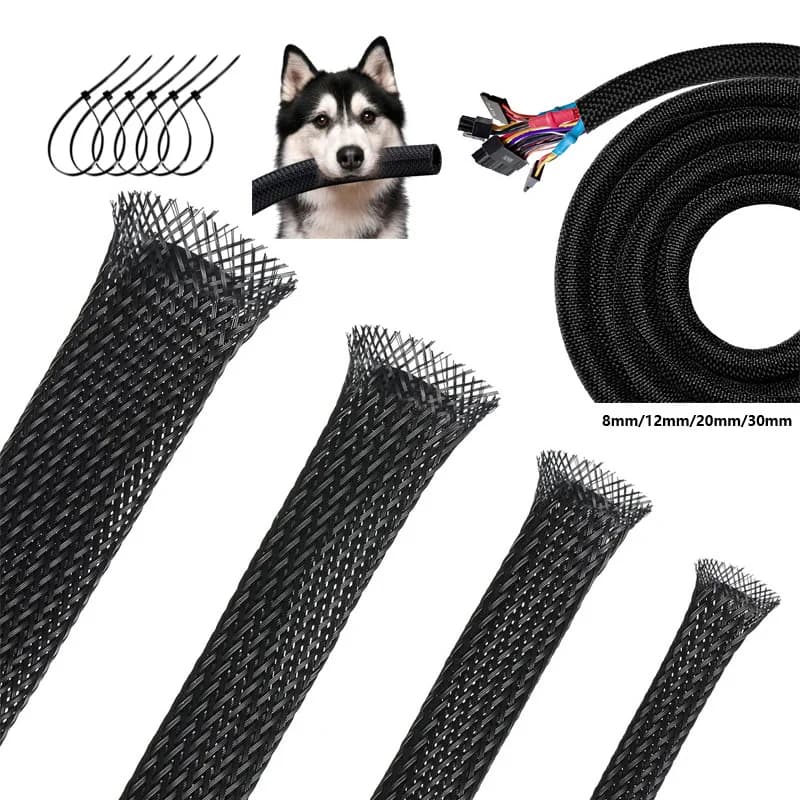 Elastic Cable Frame PET Cable Frame Elastic Cable Sleeve Computer Home Theater Cable Sleeve 3M/10M