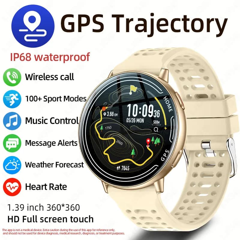Smartwatch LIGE con Chiamata Bluetooth 2026 Nuovo GPS Integrato Monitoraggio Frequenza Cardiaca Impermeabile 1ATM Display 1.39'' Orologio Sportivo da Uomo