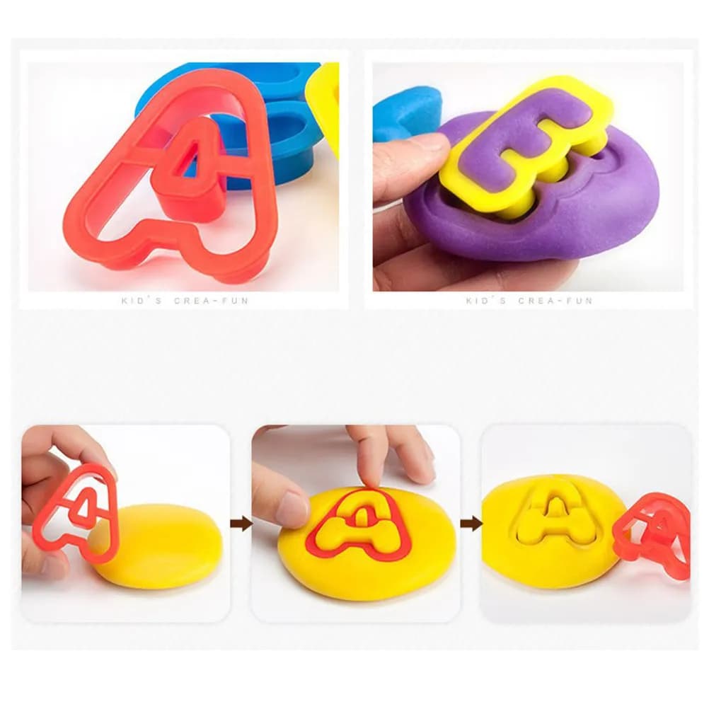 Set di 41 Stampi per Argilla con Numeri, Simboli e Alfabeto per Bambini, Gioco Creativo Antistress per Casa e Aula, Apprendimento Precoce Fai-da-Te Assortito