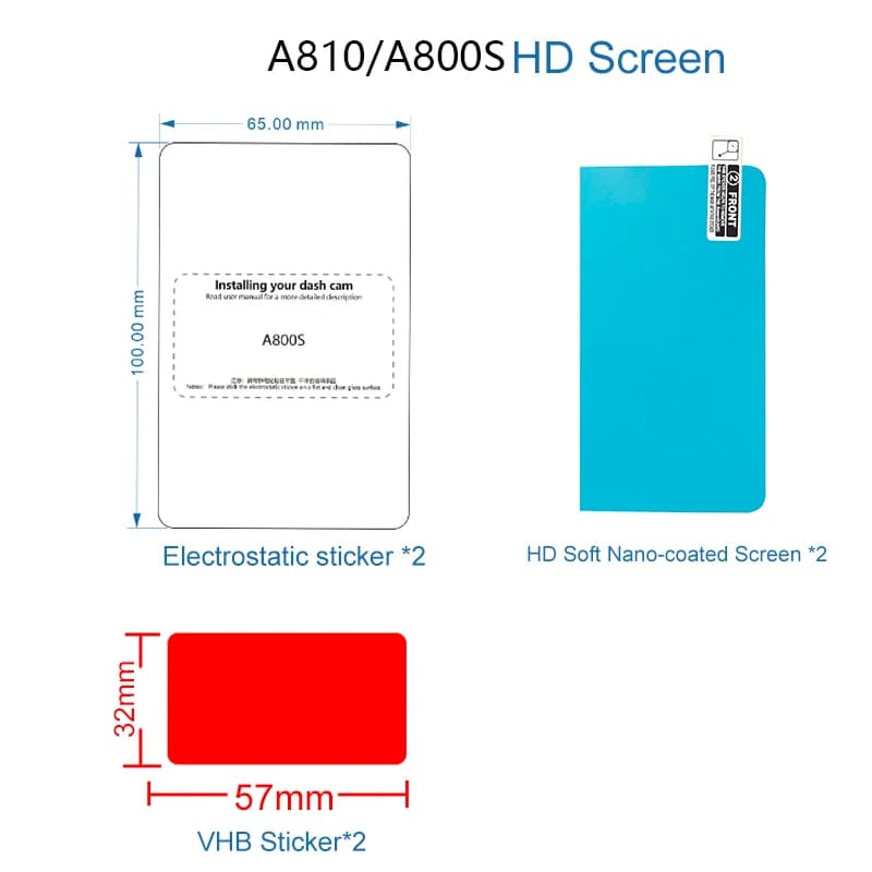 For 70mai Dash Cam A810 Accessory set 4K adhesive static VHB and static stickers suitable for accessories 70mai A810