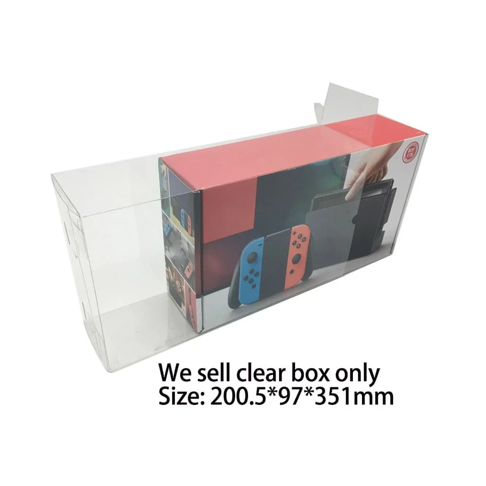 Custodia in plastica PET con display trasparente per Nintend Switch NS, scatola per console di gioco, scatola per esposizione, custodia da collezione