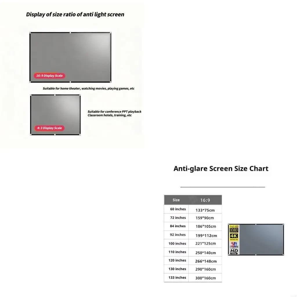 462E Weather Resistant Projector Screen Anti Reflective Coating Collapsible Design