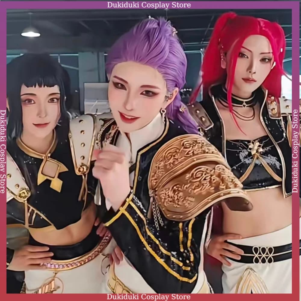 K-POP Demon Hunters Rumi Mila Nero Dorato Costume Cosplay Anime Zoey Stage Outfit Cosplay Halloween Carnevale Festa di ruolo Gioco