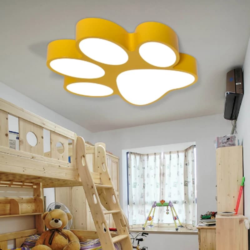 2025 Modern Creative Paint Colorful Iron Children Bedroom LED Lighting Home Decoration Arcrylic Footprint Design Ceiling Lamp