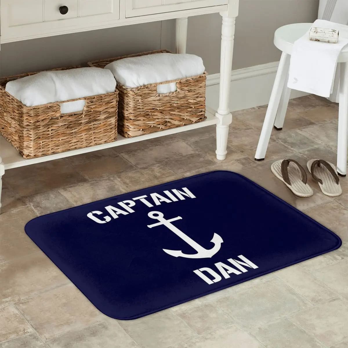 Zerbino with anchorage captain nautical, entrance kitchen, mat for the house, non-slip carpet for living rooms