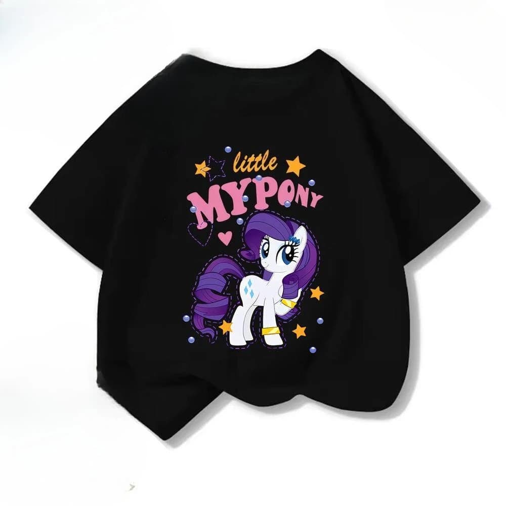 T-shirt estiva a maniche corte per bambini 2026 Rainbow Dash Polly, con simpatico cartone animato, alla moda e versatile