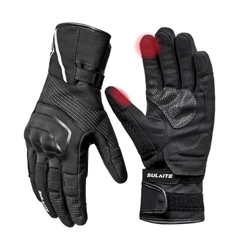 Guanti da Moto Invernali SULAITE G9 con Protezione TPR, Impermeabili, Termici, Touchscreen e Strisce Riflettenti