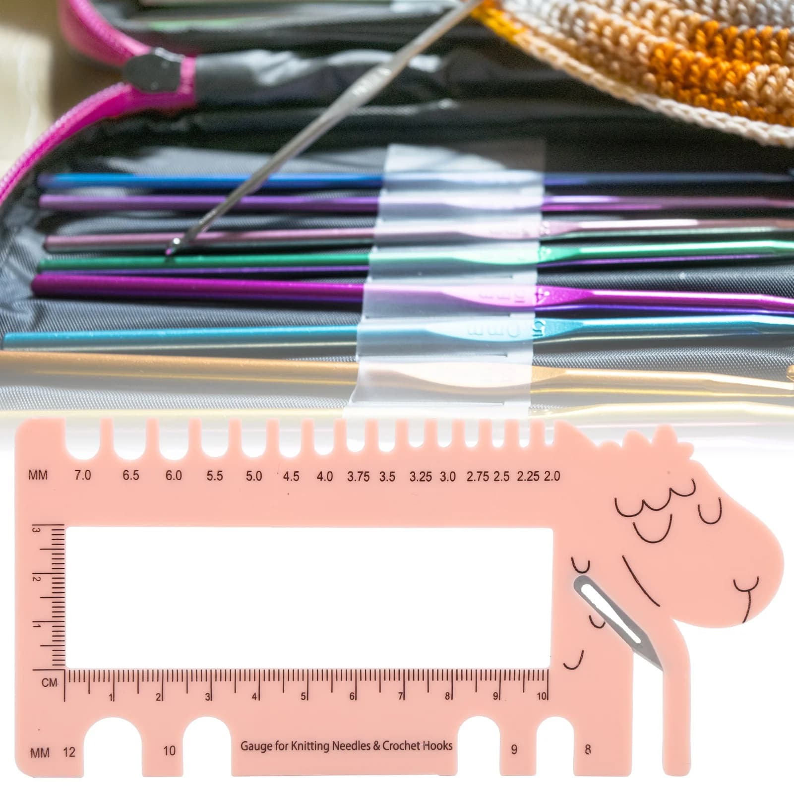 Ruler Plastic Sheep Shape Crochet Sweater Knitting Thread Gauge Measuring Weaving Auxiliary Tool Ruler for Sewing Sewing Tools