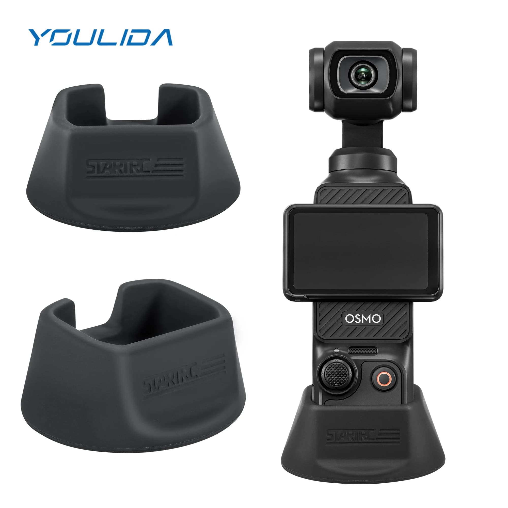 Supporto da Tavolo in Silicone per DJI Osmo Pocket 4/3, Base Fissa Antiscivolo, Adattatore per Accessori Fotocamera