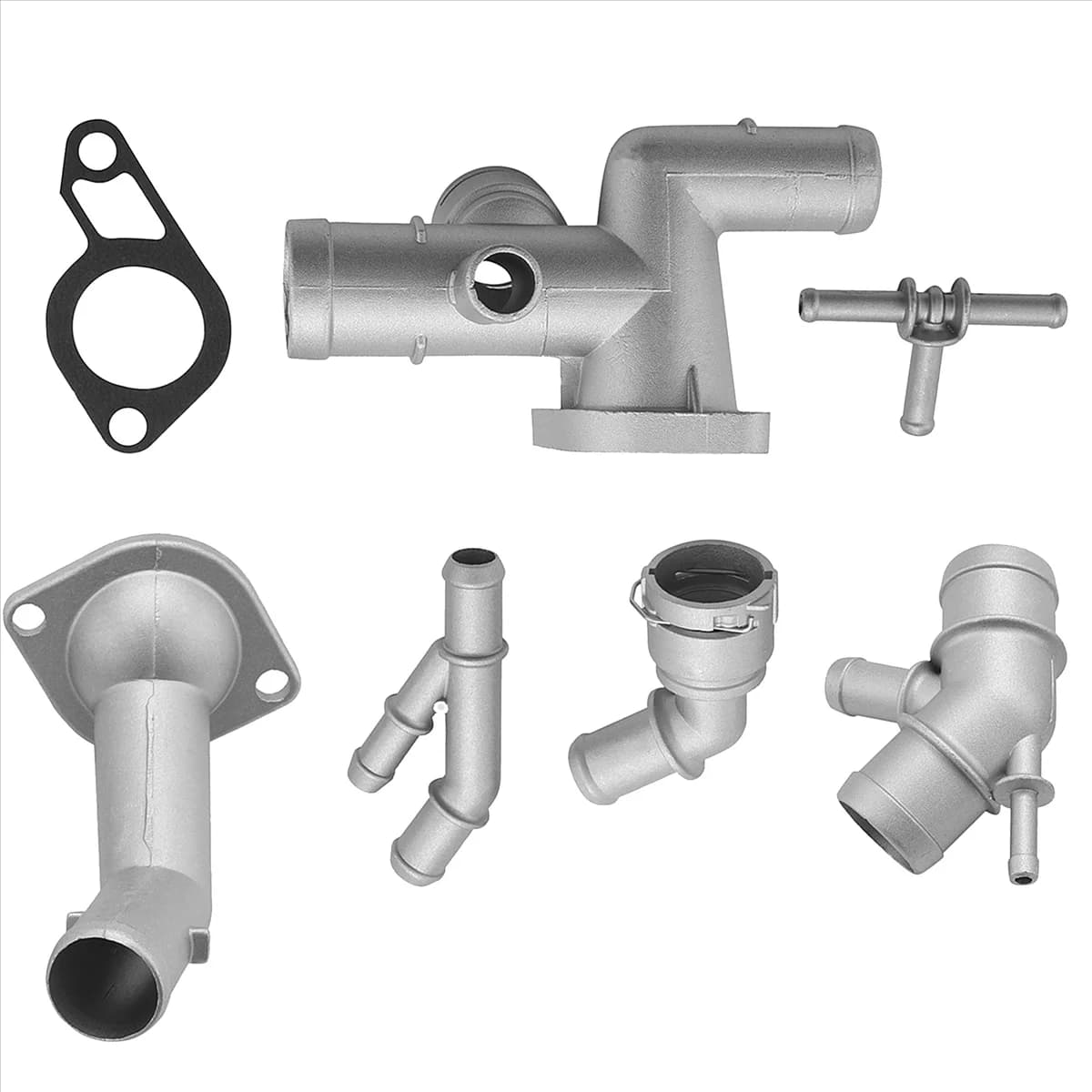 Kit di connettori per tubi flessibili flangiati del liquido di raffreddamento del motore in alluminio 7 pezzi per Golf MK4 Jetta 1.8T Audi TT 2000-2005 1 j0121087c